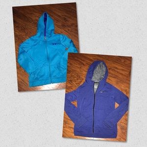 Lot of Girls Nike and Under Armour Zip Up Hoodies